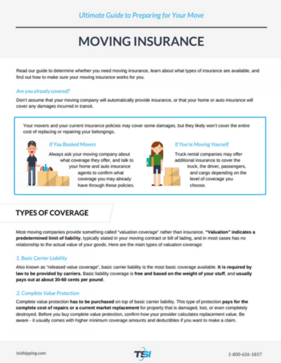 Types of Moving Company Insurance & What to Watch For TSI